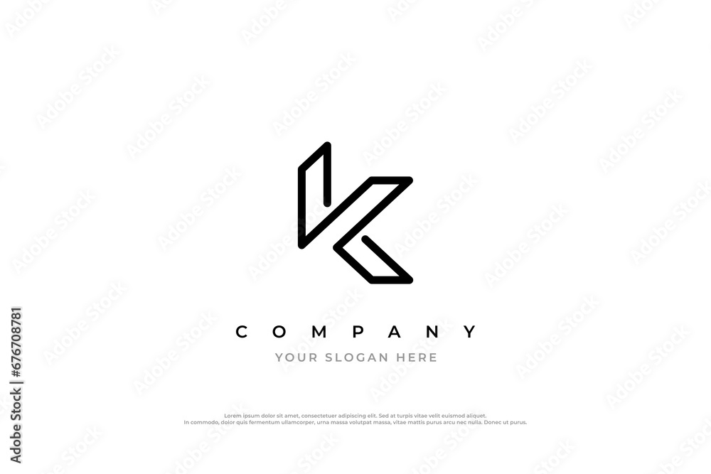 Minimal Initial Letter K Logo Design Vector Stock Vector | Adobe Stock