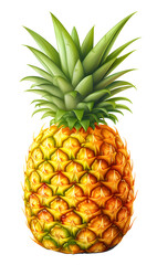 Wall Mural - Pineapple isolated on white background, PNG File.