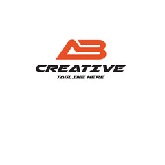 Fototapete - Letters A B, A&B joint logo icon with business card vector template.