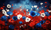 Fleurs De Bleuet Et De Coquelicot - Symbole De L'armistice 1918 - Fond Blanc	
