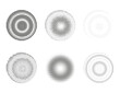 © cbgv - Set of six halftone black square dots circle pattern, collection in black