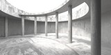 Fototapeta Perspektywa 3d - Abstract interior design concrete room. Architectural background