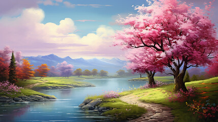 Wall Mural - Spring Landscape Background