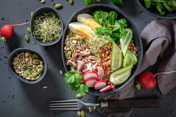 Wall Mural - Healthy Nicoise salad as the most popular salad.