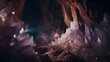 Explore the insides of an amethyst cave and be amazed by the mix of purple and white crystals. The focused light makes it feel like you've found a hidden treasure deep within the Earth.