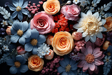 Aufkleber - A collage of edible flowers like lavender and chamomile, showcasing their use in teas, desserts, and culinary creations. 