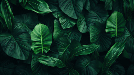  Green tropical leaves background. nature green background