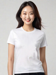 Wall Mural - woman model wearing white T shirt 5