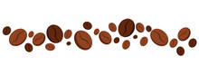 Coffee Beans Divider Border With Different Shape And Color Illustration Cartoon Design