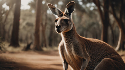 Wall Mural - kangaroo in a wilderness , nature wildlife photography