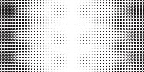 Poster - Black and white halftone dotted pattern.