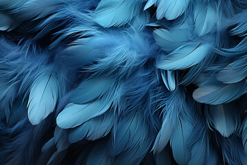 Poster - Beautiful Blue trends feather pattern texture background. 