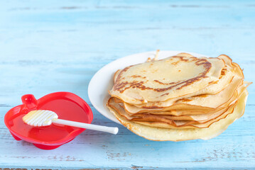 Wall Mural - Maghrebi Jewish pancakes Mofletta for Mimouna celebration.