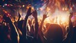 Picture of rock concert, New Year eve celebration party in nightclub, dance floor