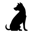 Sitting dog looking backward silhouette vector icon