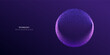 Technology ai particles banner. Dots cosmos big data neon background. Artificial Intelligence futuristic circles connect design.