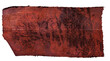old red cloth fabric sticker isolated with grungy texture, sticker with folding mark, png asset, design element.