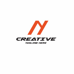 Fototapete - NY Initial Letter Logo Template