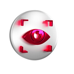 Aufkleber - red eye scan icon isolated on transparent background. scanning eye. security check symbol. cyber eye