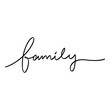 family hand lettering text