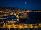 Fototapeta Przestrzenne - Night view of Cannes, a resort town on the French Riviera, is famed for its international film festival