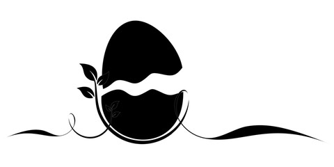 Wall Mural - easter egg silhouette illustration