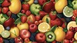 © Amena - a colorful fruit pattern with many different fruits