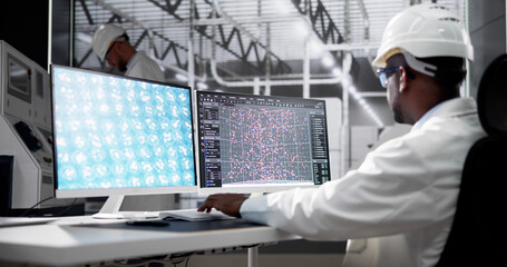 Poster - Research Lab Scientist Using Computer