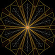 Colorful line art, symmetrical mandala illustration