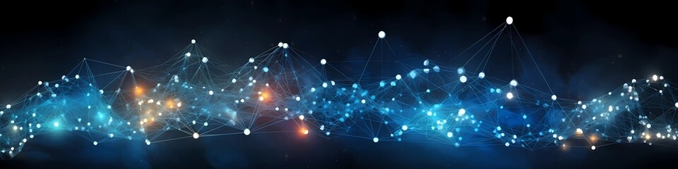 Illustration Geometric abstract background with connected line and dots,Futuristic digital background for Business Science and technology