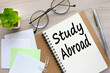 Study abroad paper for notes on a notepad. text on a notepad