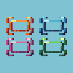 Poster - Isometric Pixel art 3d of fullscreen play icon for items asset. video full screen on pixelated style.8bits perfect for game asset or design asset element for your game design asset.