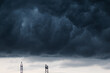 Majestic thundercloud by a stormy weather, dramatic dark scene