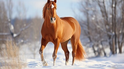 Wall Mural - horse in winter