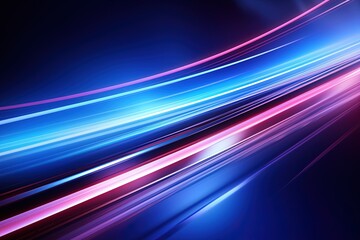 Wall Mural - Abstract background with glowing lines in blue and pink colors.