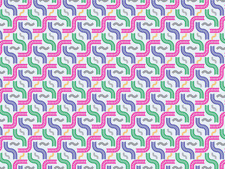 seamless hand-draw colorful geometric dash line pattern