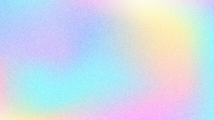 Poster - Modern abstract pastel iridescent holographic foil background. Grainy rainbow gradient background