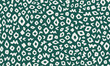 Ikat, ethno minimal all over surface print on green background. Random placed, vector heritage geometric shapes seamless repeat pattern.