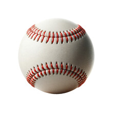 A New Baseball With Prominent Red Stitching, Perfect For Sports Equipment Advertising, Game Day Graphics, Or Sporting Goods Promotions.