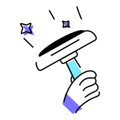 Sticker - Premium doodle icon depicting glass cleaner 