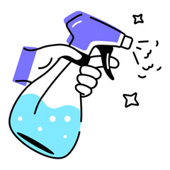 Poster - Here’s a hand drawn icon of cleaning spray 