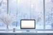 © Natalia - Computer monitor displays a realistic snowy landscape