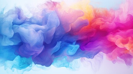 Wall Mural - abstract colorful watercolor hand drawn background. Fantasy sky with colorful smokes. Seamless and infinite animation background.