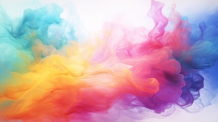 Poster - abstract colorful watercolor hand drawn background. Fantasy sky with colorful smokes. Seamless and infinite animation background.