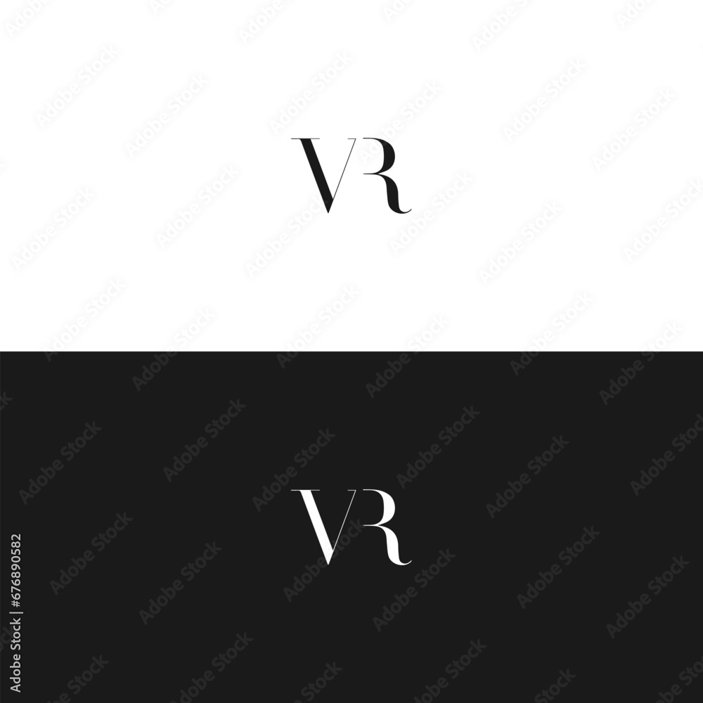 VR logo. V R design. White VR letter. VR, V R letter logo design ...