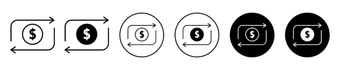 Poster - simple cash flow icon. company business cash flow cycle or money rotation symbol set. dollar transfer or exchange through cash flow vector line logo. 