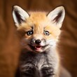 a baby fox kit face close up, Generative AI