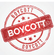 Round Shaped Red Boycott Stamp in Grunge Look