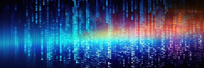 Leinwandbilder - abstract colorful background with binary code and lines