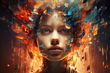 Poster - Woman and  Digital stress 
    
